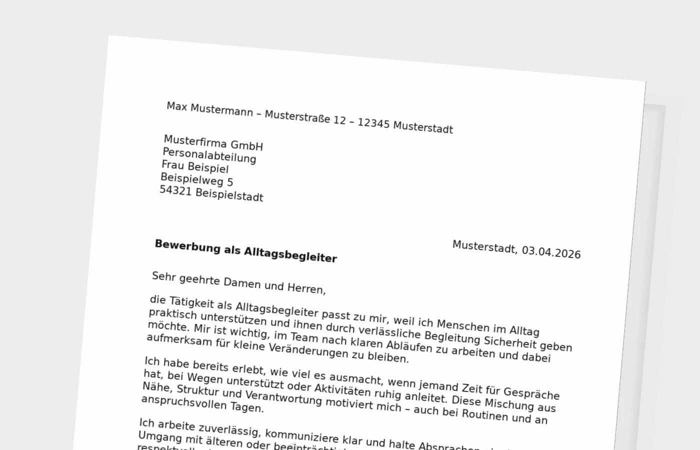 Anschreiben als Alltagsbegleiter: überzeugend und realistisch