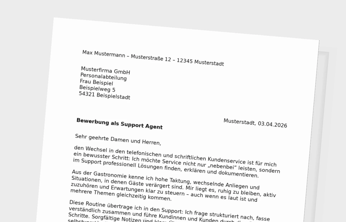 Vorschaubild zu Anschreiben als Support-Agent – Quereinstieg überzeugend erklären