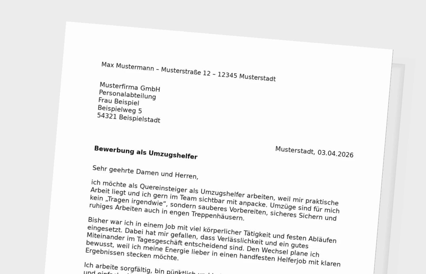 Vorschaubild zu Anschreiben als Umzugshelfer: Quereinstieg überzeugend begründen