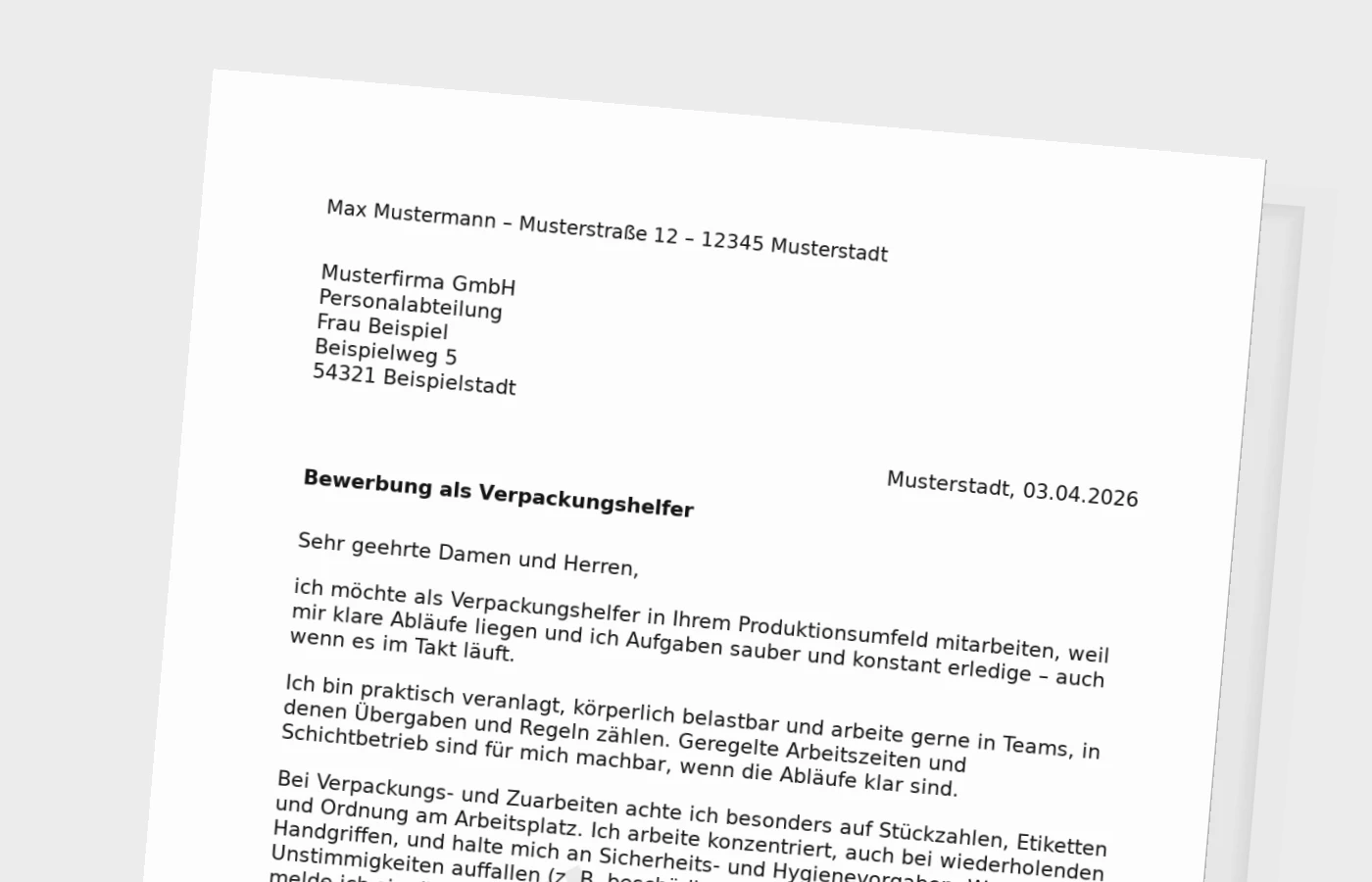 Vorschaubild zu Anschreiben als Verpackungshelfer: so wirkst du praxisnah und zuverlässig
